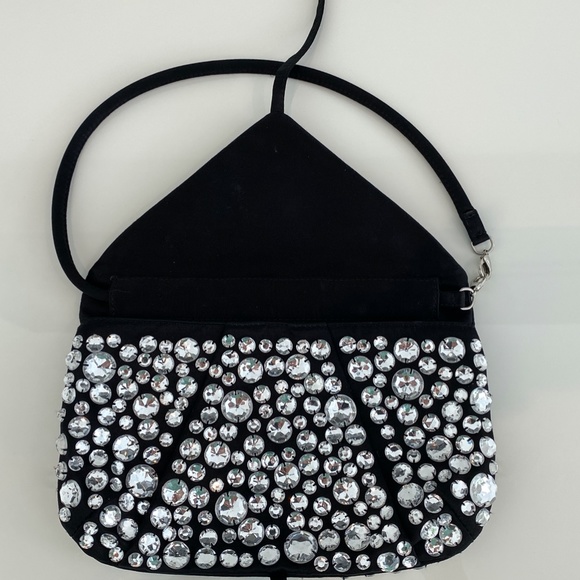 SONIA RYKIEL PARIS BLACK CRYSTAL CONVERTIBLE CLUTH - Picture 14 of 16